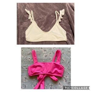 Pink and white bikini